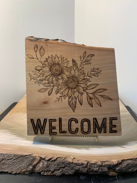 Warm Welcomes - Sunflower Hanging Welcome Sign