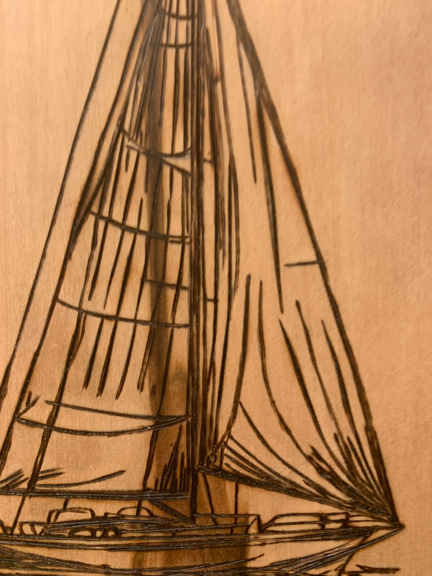 "Home is Where the Boat Is" – Woodburned Nautical Wall Art for Boat Lovers